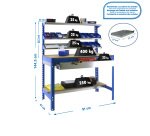 Banco de trabajo Simonwork BT1 con cajón y 3 estantes An 90 cm azul/madera