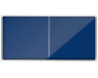 Vitrina NOBO Premium Plus de puerta corredera con fondo de fieltro 27xA4 hojas, azul