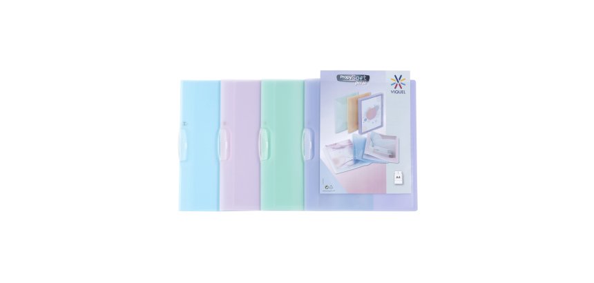 Chemise de présentation V-CLIP - A4 - polypropylène - PROPYSOFT PERSO VIQUEL - Coloris assortis