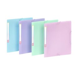 Chemise à élastiques 3 rabats - 17 x 22 cm - RAINBOW PASTEL VIQUEL  - Coloris assortis