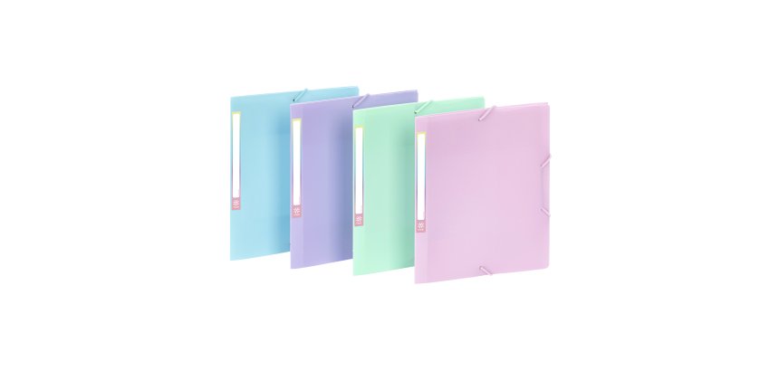 Chemise à élastiques 3 rabats - 17 x 22 cm - RAINBOW PASTEL VIQUEL  - Coloris assortis