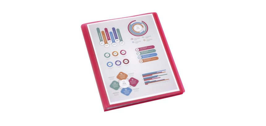 Porte Vues Personnalisable 40 Vues  A4 Polypropylène - PROPYGLASS - Viquel - 24 x 31 x 1,8 cm