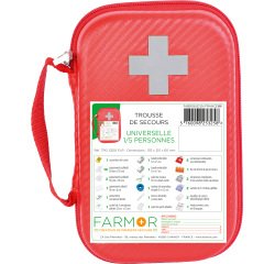 Trousse de secours Universelle 1/5 personne en PU rouge