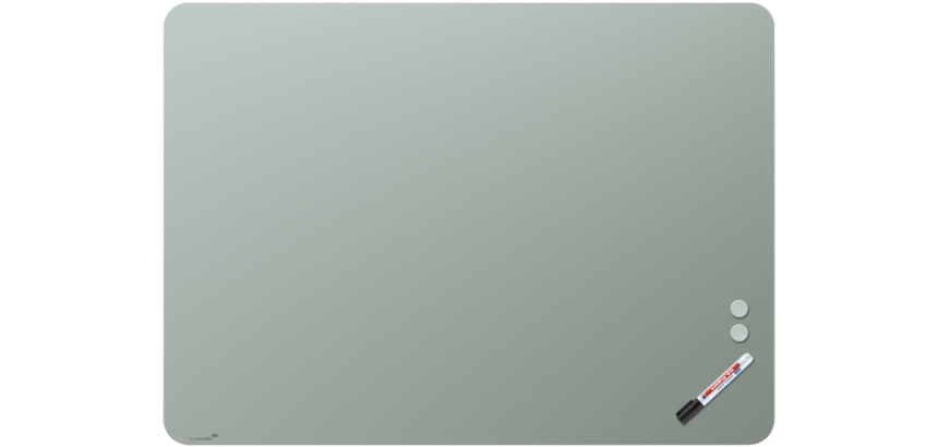 Tableau en verre mat 90x120cm - Sage Green - Coin Arrondi - Legamaster