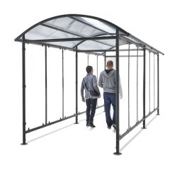 Abri vélos Dôme version couloir Modèle suivant à fixer sur l'abri initial - Coloris gris anthracite RAL 7021