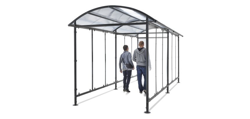 Abri vélos Dôme version couloir Modèle suivant à fixer sur l'abri initial - Coloris gris anthracite RAL 7021