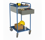 Petite servante 2 plateaux tôle + 1 tiroir 250 kg 635 x 470 mm roue TPE