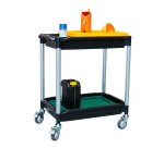Desserte 2 plateaux bacs 180 kg 645 x 410 mm roue TPE