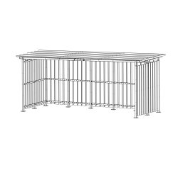 Abri ouvert 2 x 5 m Modèle tôle/bois