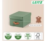 Caja de almacenamiento Leitz Puro con tapa, pequeña, 7L, cartón 100% reciclado, paquete de 2 - Verde - 7
