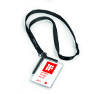 Porte-badge DELUXE pour 1 carte de sécurité avec lacet textile - Boîte de 10