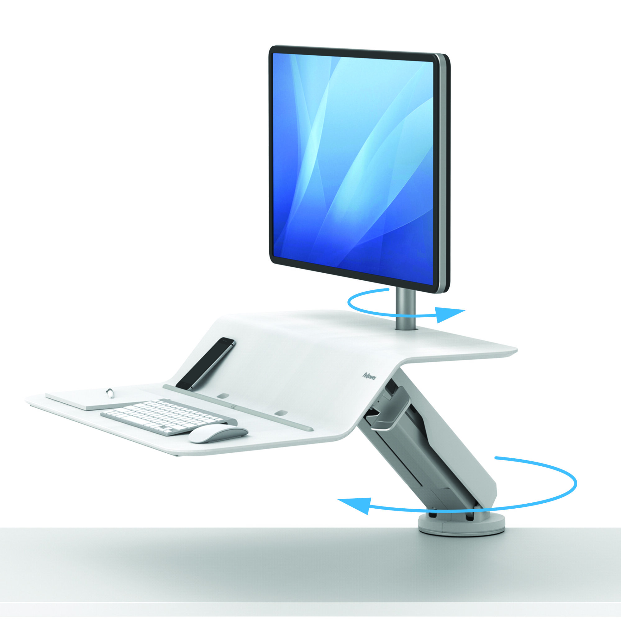 Estación de trabajo Sit-Stand Lotus™ RT Blanco Fellowes doble