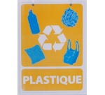 Lot de 3 panneaux tri sélectif : 1 pour PLASTIQUE + 1 pour PAPIER + 1 pour AUTRES DECHETS
