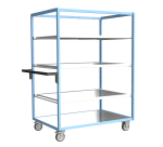 Servante multi-niveaux avec 3 étagères plateau tôle galvanisée 250 kg 1200 x 800 mm roue TPE