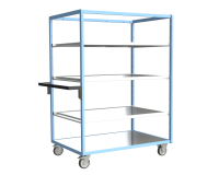 Servante multi-niveaux avec 3 étagères plateau tôle galvanisée 250 kg 1200 x 800 mm roue TPE