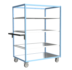 Servante multi-niveaux avec 3 étagères plateau tôle galvanisée 250 kg 1200 x 800 mm roue TPE