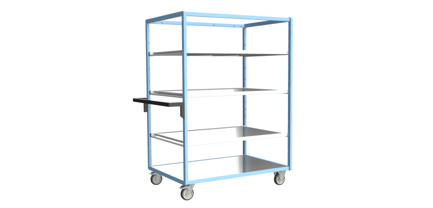Servante multi-niveaux avec 3 étagères plateau tôle galvanisée 250 kg 1200 x 800 mm roue TPE