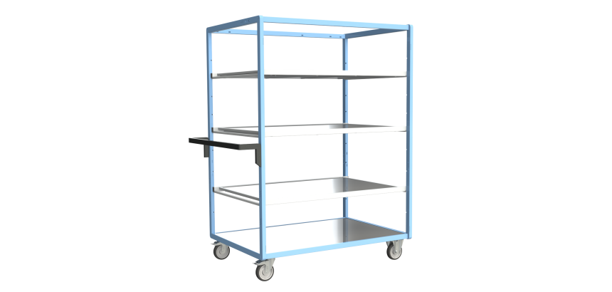 Servante multi-niveaux avec 3 étagères plateau tôle galvanisée 250 kg 1200 x 800 mm roue TPE