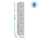 Taquilla inicial desmontada Simon Locker prof. dism. 4 doors 1/4 300 gris