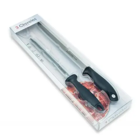 Set de 2 cuchillos jamoneros - 3 Claveles