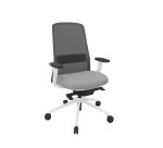 Bureaustoel ROCKIT stof en mesh - Hoge rugleuning - 1D-armleuningen - witte structuur
