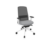Office chair ROCKIT fabric and mesh - High backrest - 1D armrests - white structure