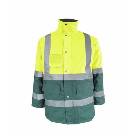 Parka alta visibilidad bicolor - talla S - Verde claro
