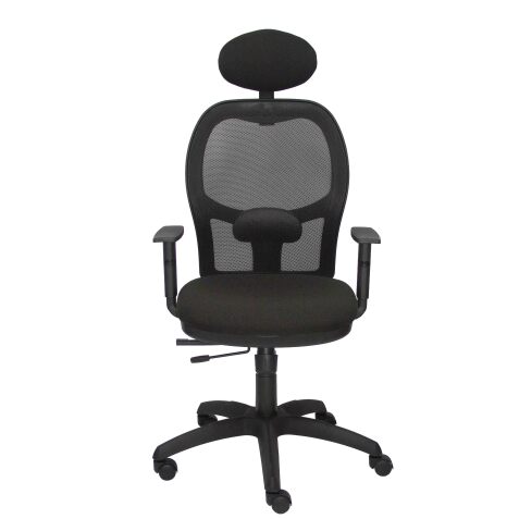 Silla Jorquera malla negra asiento bali negro con traslak y cabecero