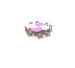 Fabiano Kids Table with Wooden Legs - Size T1 - Kindergarten