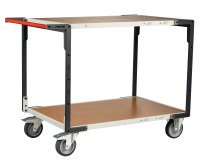 Servante montée 2 plateaux médium 400 kg 1200 x 800 mm roue TPE