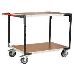 Servante montée 2 plateaux médium 400 kg 1200 x 800 mm roue TPE