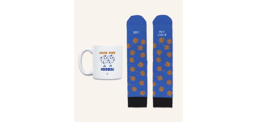 Kit Taza + Calcetines "Eres muy cookie" talla 36-41

