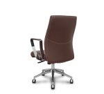 Sillón confidente Ergo540CS sincro similpiel marron base cromo ruedas cromadas