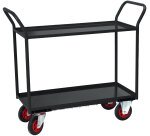 Servante 2 plateaux tôle avec rebord 935 x 435 mm 400 kg roue caoutchouc