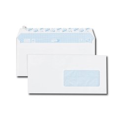 Enveloppe blanche 110 x 220 mm GPV 80 g avec fenêtre 45 x 100 mm - Boîte de 500