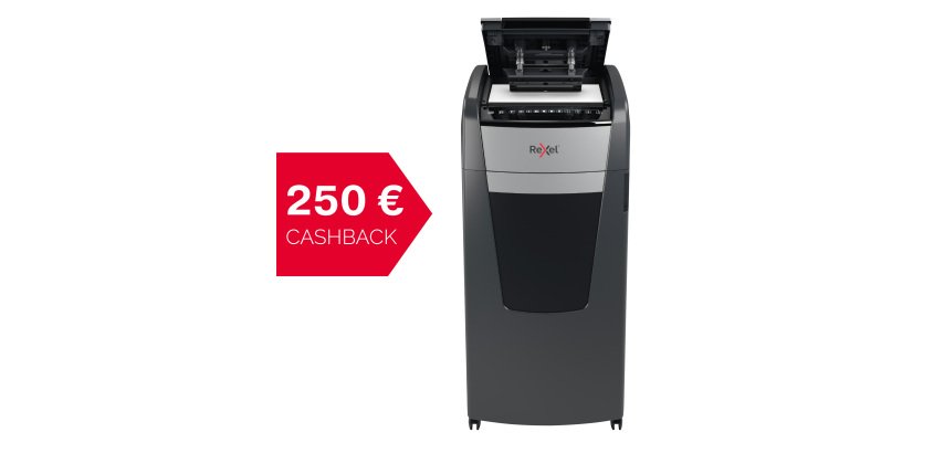Destructeur de documents automatique et manuel Rexel Optimum AutoFeed+ 750M - P5 coupe micro