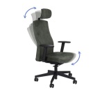 Chaise de bureau ergonomique TEAM PRO , tissu, avec accoudoirs 3D et appui-tête, mécanisme synchrone avec profondeur d'assise réglable