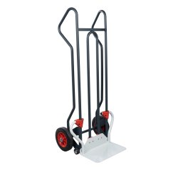 Diable dépalettiseur acier 250 kg bavette coulissante 440 x 250 mm roue  caoutchouc