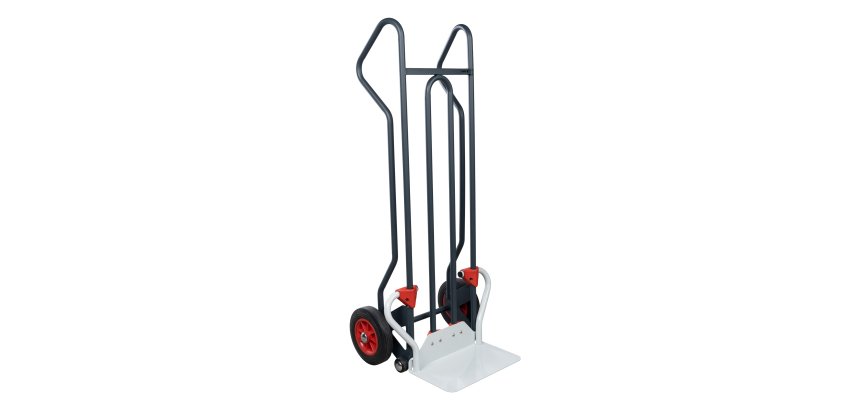 Diable dépalettiseur acier 250 kg bavette coulissante 440 x 250 mm roue  caoutchouc