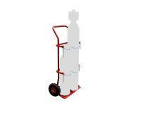 Diable porte-bouteilles acier 200 kg bavette fixe profondeur 160 mm roue pneumatique