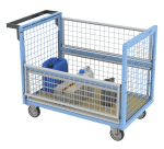 Chariot conteneur grillagé sans toit, 1000 x 600 mm, 250 kg