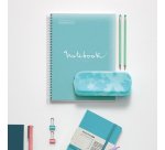 Notebook Emotions, Couverture souple, A4, quadrillage 5x5 mm, 80 feuilles de 1 couleur, Miquelrius, Bleu Ciel.
