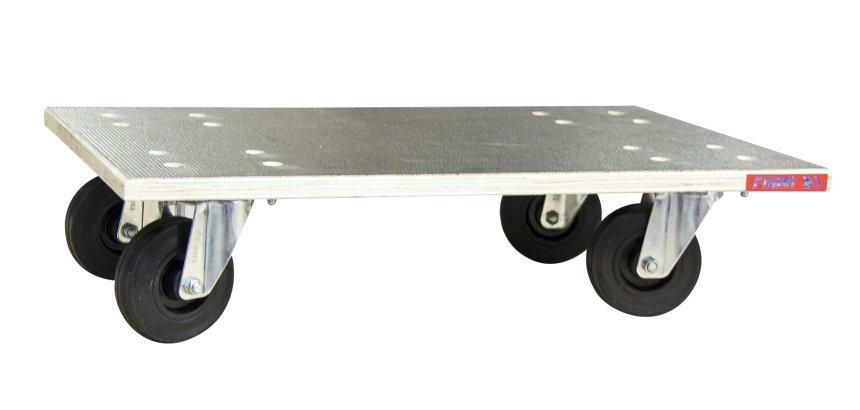 Plateau roulant bois glissnot 210 kg 600 x 600 mm roue caoutchouc