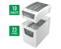 Destructora Leitz IQ Slim Home Office P4, blanco/plata
