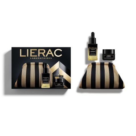 Coffret cadeau Lierac Premium contenant le Sérum Absolu (30 ml) + 1 Crème Regard Premium offert (20 ml).