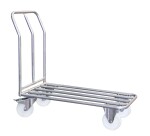 Chariot dossier fixe inox 304 L 400 kg 1000 x 518 mm roue nylon