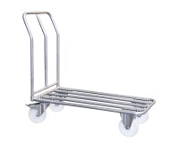 Chariot dossier fixe inox 304 L 400 kg 1000 x 518 mm roue nylon