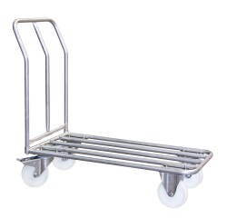 Chariot dossier fixe inox 304 L 400 kg 1000 x 518 mm roue nylon