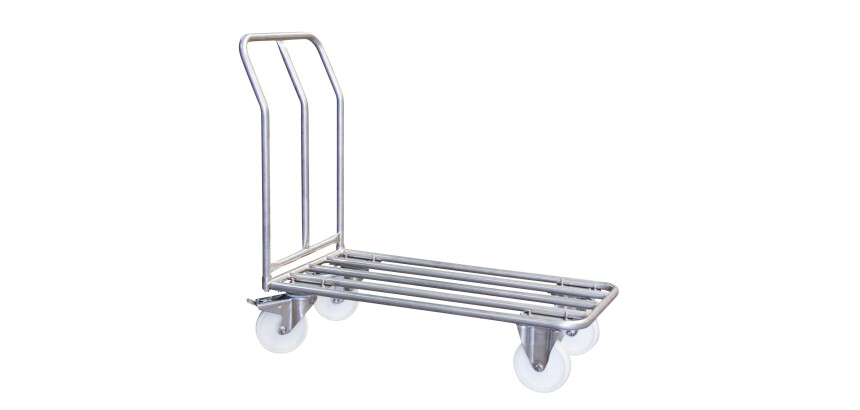 Chariot dossier fixe inox 304 L 400 kg 1000 x 518 mm roue nylon