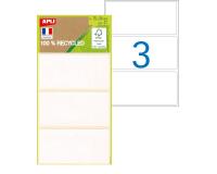 Etiquette blanche 75 x 34 mm recyclée Apli pour écriture manuelle - Pochette de 21